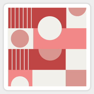 red white and beige pattern Sticker